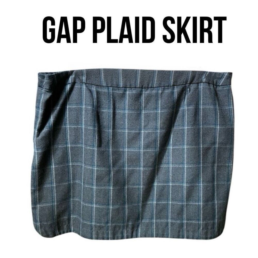 Gap School Girl Gray Checkered Plaid Skirt Fully Lined 16